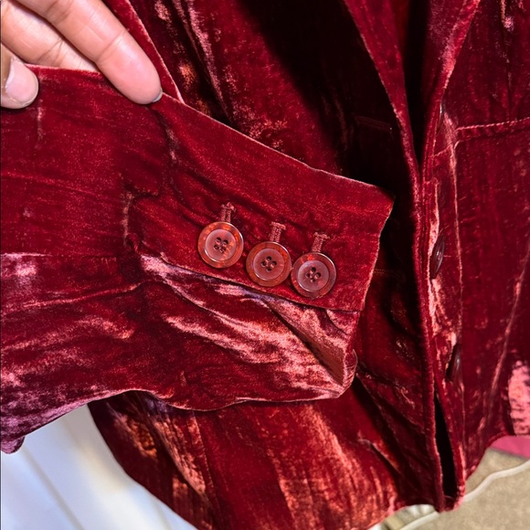 Lane Bryant Velvet Red Women's Blazer Jacket - Picture 3 of 7